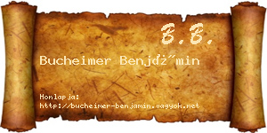 Bucheimer Benjámin névjegykártya